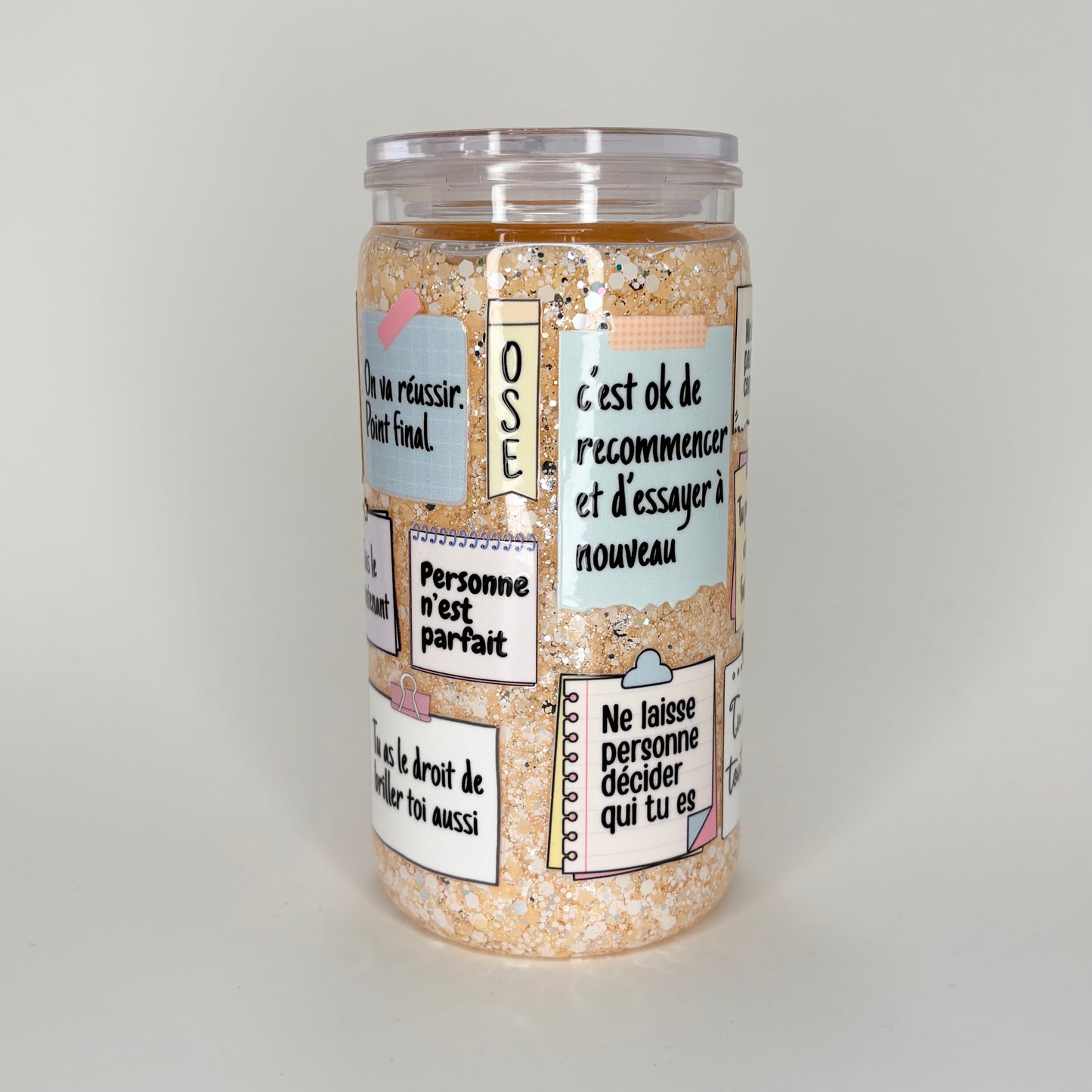 Snow globe tumbler 16oz | Notes motivation