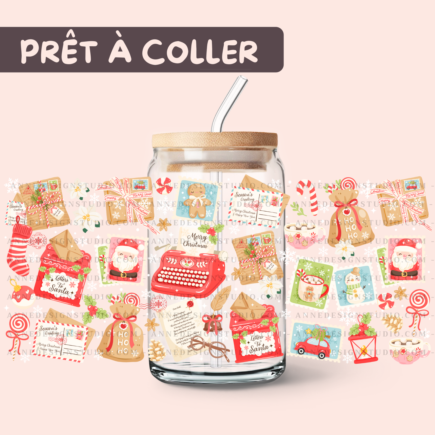 Autocollants UV DTF | Lettre de noël