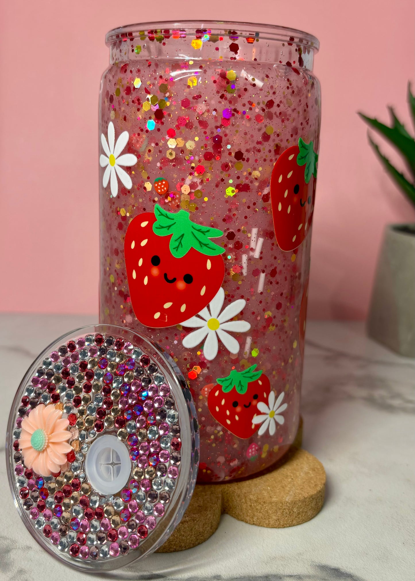 Snow globe tumbler Jelly fraise - Prêt à partir