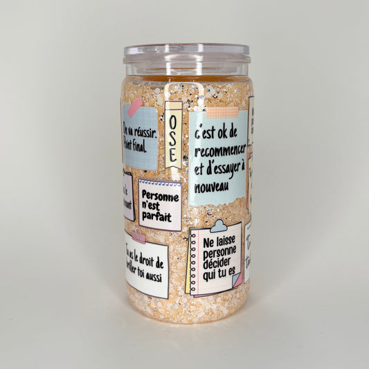 Snow globe tumbler 16oz | Notes motivation