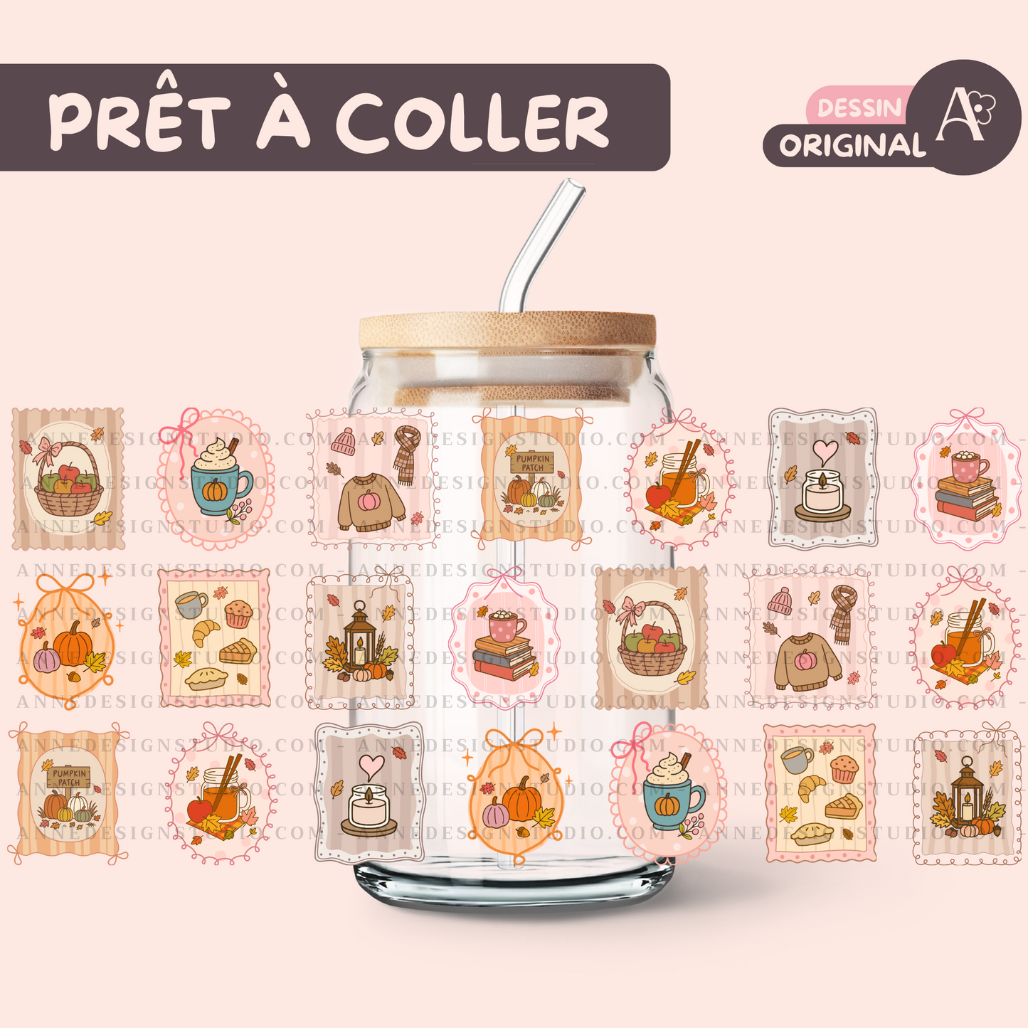 Autocollants UV DTF | Cadres d’automne