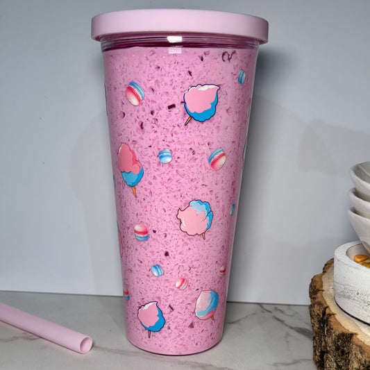 Snow globe tumbler Milkshake barbe à papa