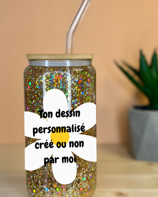 Snow globe tumbler + dessin 100% personnalisé